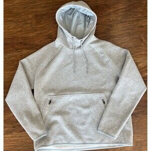 FLX Knit Pullover Textured Hoodie Travel Leisure Medium Gray Hooded with Pockets